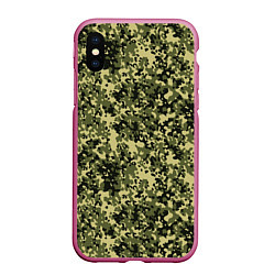 Чехол iPhone XS Max матовый Камуфляж Flecktarn Jeitai, цвет: 3D-малиновый