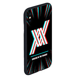 Чехол iPhone XS Max матовый Символ Darling in the FranXX в стиле glitch на тем, цвет: 3D-черный — фото 2