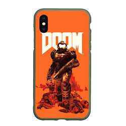 Чехол iPhone XS Max матовый DOOM - Doomguy