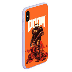 Чехол iPhone XS Max матовый DOOM - Doomguy, цвет: 3D-светло-сиреневый — фото 2