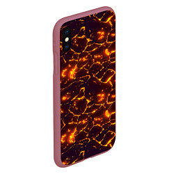 Чехол iPhone XS Max матовый Раскалённый камуфляж, цвет: 3D-малиновый — фото 2