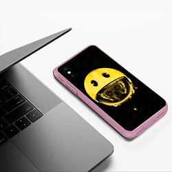 Чехол iPhone XS Max матовый Space pac-man, цвет: 3D-розовый — фото 2