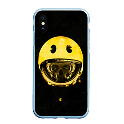 Чехол iPhone XS Max матовый Space pac-man, цвет: 3D-голубой