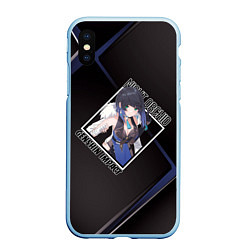 Чехол iPhone XS Max матовый Е Лань в ромбе, цвет: 3D-голубой