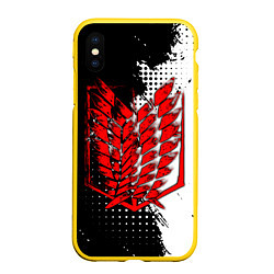 Чехол iPhone XS Max матовый АТ - Разведкорпус - Красный, цвет: 3D-желтый