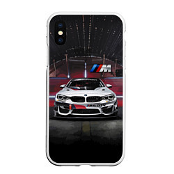 Чехол iPhone XS Max матовый BMW M4 GT4 - Motorsport, цвет: 3D-белый