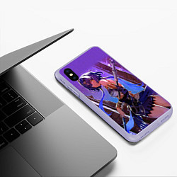 Чехол iPhone XS Max матовый Кандакия, цвет: 3D-светло-сиреневый — фото 2