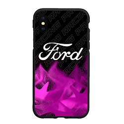 Чехол iPhone XS Max матовый Ford pro racing: символ сверху