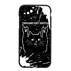 Чехол iPhone XS Max матовый Группа Thousand Foot Krutch и рок кот, цвет: 3D-черный
