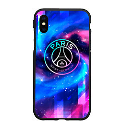 Чехол iPhone XS Max матовый PSG неоновый космос