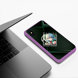 Чехол iPhone XS Max матовый Нахида в ромбе, цвет: 3D-фиолетовый — фото 2
