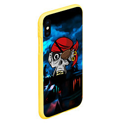 Чехол iPhone XS Max матовый Череп пирата, цвет: 3D-желтый — фото 2