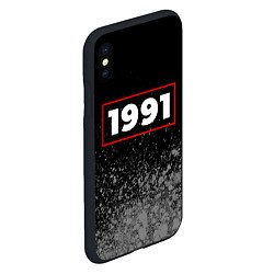 Чехол iPhone XS Max матовый 1991 - в красной рамке на темном, цвет: 3D-черный — фото 2