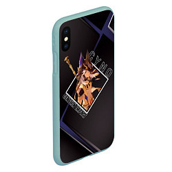 Чехол iPhone XS Max матовый Сайно в ромбе, цвет: 3D-мятный — фото 2