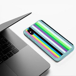 Чехол iPhone XS Max матовый Множество цветов, цвет: 3D-мятный — фото 2