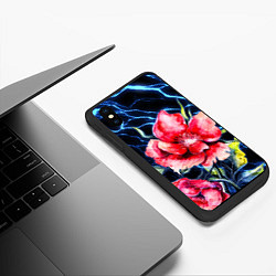 Чехол iPhone XS Max матовый Пион, цвет: 3D-черный — фото 2