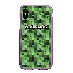 Чехол iPhone XS Max матовый Minecraft - пиксельные лица