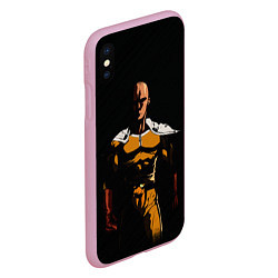 Чехол iPhone XS Max матовый One Punch-Man - человек-кулак, цвет: 3D-розовый — фото 2