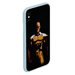 Чехол iPhone XS Max матовый One Punch-Man - человек-кулак, цвет: 3D-голубой — фото 2