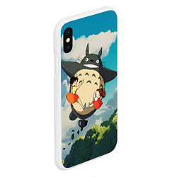 Чехол iPhone XS Max матовый Flight Totoro, цвет: 3D-белый — фото 2