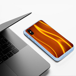 Чехол iPhone XS Max матовый Пламенная абстракция, цвет: 3D-голубой — фото 2