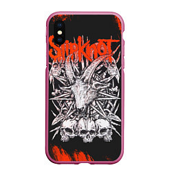 Чехол iPhone XS Max матовый Slipknot черепа