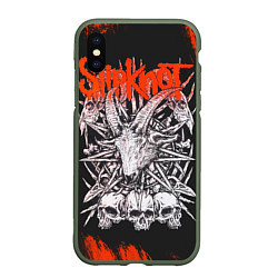 Чехол iPhone XS Max матовый Slipknot черепа