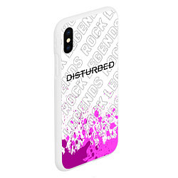 Чехол iPhone XS Max матовый Disturbed rock legends: символ сверху, цвет: 3D-белый — фото 2