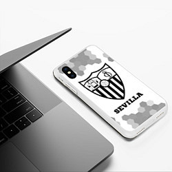 Чехол iPhone XS Max матовый Sevilla sport на светлом фоне, цвет: 3D-белый — фото 2