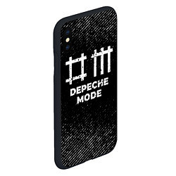 Чехол iPhone XS Max матовый Depeche Mode с потертостями на темном фоне, цвет: 3D-черный — фото 2