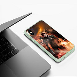 Чехол iPhone XS Max матовый Mass Effect N7 - Jane Shepard, цвет: 3D-салатовый — фото 2
