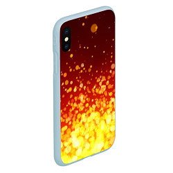 Чехол iPhone XS Max матовый Огненные блёстки, цвет: 3D-голубой — фото 2