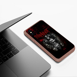 Чехол iPhone XS Max матовый Slipknot dark red, цвет: 3D-коричневый — фото 2