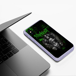 Чехол iPhone XS Max матовый Slipknot green, цвет: 3D-светло-сиреневый — фото 2