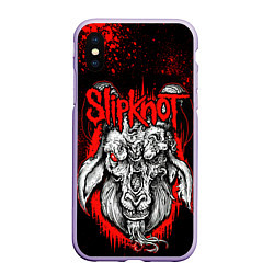 Чехол iPhone XS Max матовый Slipknot - красный козел