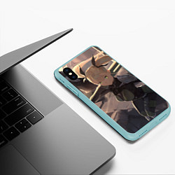 Чехол iPhone XS Max матовый Кикору и Кафка - Кайдзю номер 8, цвет: 3D-мятный — фото 2