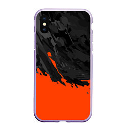 Чехол iPhone XS Max матовый Black & Orange, цвет: 3D-светло-сиреневый