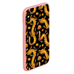 Чехол iPhone XS Max матовый Golden dragons, цвет: 3D-баблгам — фото 2