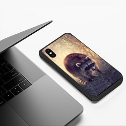 Чехол iPhone XS Max матовый Любопытный енот, цвет: 3D-черный — фото 2