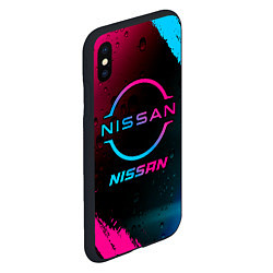 Чехол iPhone XS Max матовый Nissan - neon gradient, цвет: 3D-черный — фото 2