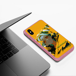 Чехол iPhone XS Max матовый Ребекка из Киберпанка, цвет: 3D-малиновый — фото 2