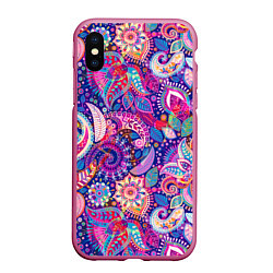 Чехол iPhone XS Max матовый Multi-colored colorful patterns