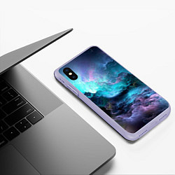 Чехол iPhone XS Max матовый Спящий космос, цвет: 3D-светло-сиреневый — фото 2