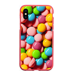 Чехол iPhone XS Max матовый Много ярких конфет