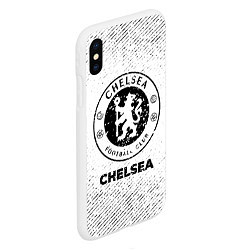 Чехол iPhone XS Max матовый Chelsea с потертостями на светлом фоне, цвет: 3D-белый — фото 2