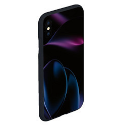 Чехол iPhone XS Max матовый Абстрактные фиолетовые волны, цвет: 3D-черный — фото 2