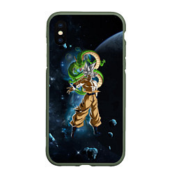 Чехол iPhone XS Max матовый Dragon Ball - Space - Son Goku