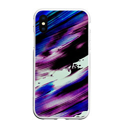 Чехол iPhone XS Max матовый Color storm, цвет: 3D-белый