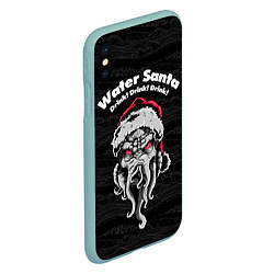 Чехол iPhone XS Max матовый Water Santa, цвет: 3D-мятный — фото 2