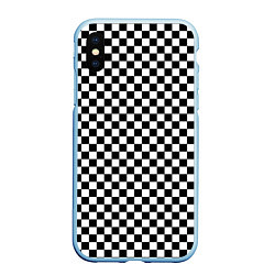 Чехол iPhone XS Max матовый Шахматное пано, цвет: 3D-голубой